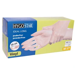 Hygostar Ideal Long Vinylhandschuhe transparent puderfrei, VE 1000 Stück