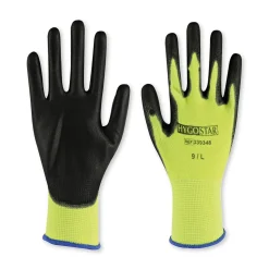 Hygostar Neon Ace Feinstrickhandschuhe mit Polyurethan-Beschichtung gelb, VE 120 Paar