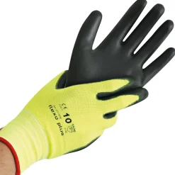 Hygostar Neon Ace Feinstrickhandschuhe mit Polyurethan-Beschichtung gelb, VE 120 Paar