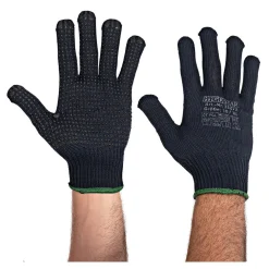 Hygostar Pearl Feinstrickhandschuhe mit PVC-Beschichtung schwarz, VE 120 Paar