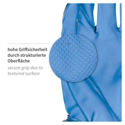 Hygostar Professional  Chemikalienschutzhandschuhe mit Nitril-Beschichtung blau, VE 144 Paar