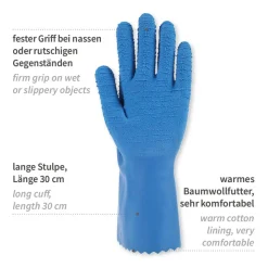 Hygostar Ruf-it Entvlieshandschuhe mit Latex-Beschichtung blau, VE 50 Paar