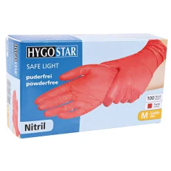 Hygostar Safe Light Nitrilhandschuhe rot puderfrei, VE 1000 Stück