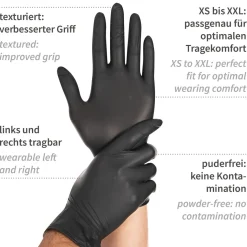 Hygostar Safe Light Nitrilhandschuhe schwarz puderfrei