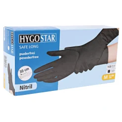 Hygostar Safe Long Nitrilhandschuhe schwarz puderfrei, VE 1000 Stück