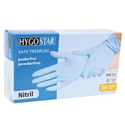 Hygostar Safe Premium Nitrilhandschuhe blau puderfrei
