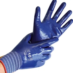 Hygostar Skuba Feinstrickhandschuhe mit Nitril-Beschichtung blau, VE 24 Paar