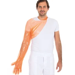 Hygostar Softline Extra Long LDPE-Handschuhe orange, VE 2000 Stück