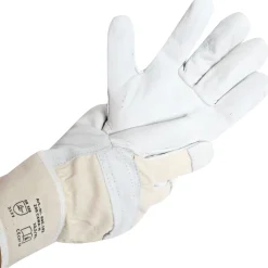 Hygostar Strong Arbeitshandschuhe aus Rindvollleder natur/grau, VE 120 Paar