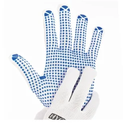 Hygostar Structa Strick Arbeitshandschuhe mit PVC-Beschichtung weiß/blau, VE 120 Paar