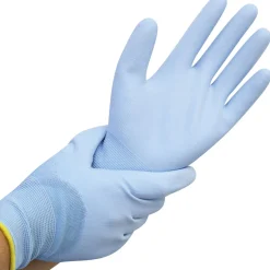 Hygostar Ultra Flex Hand Feinstrickhandschuhe mit Polyurethan-Beschichtung hellblau, VE 120 Paar