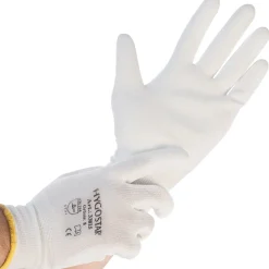 Hygostar Ultra Flex Hand Feinstrickhandschuhe mit Polyurethan-Beschichtung weiß