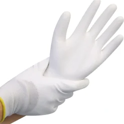 Hygostar Ultra Flex Hand Feinstrickhandschuhe mit Polyurethan-Beschichtung weiß, VE 120 Paar