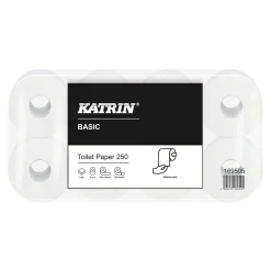 Katrin 169505 Basic Toilet 250 Toilettenpapier 2-lagig 250 Blatt weiß