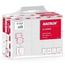 Katrin 61549 Classic L2 Papierhandtücher Tissue wide, W-Falz, 2-lagig, 24 x 32 cm, weiß