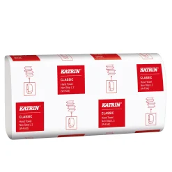 Katrin 61549 Classic L2 Papierhandtücher Tissue wide, W-Falz, 2-lagig, 24 x 32 cm, weiß