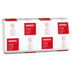 Katrin 61556 Classic L3 Papierhandtücher Tissue, Interfold W-Falz, 24 x 32, 3-lagig, weiß