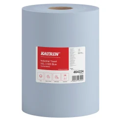 Katrin 464224 XXL Industrieputztuchrolle mit Zwischenverleimung blau, 3-lagig, 38 cm breit, 500 Tücher