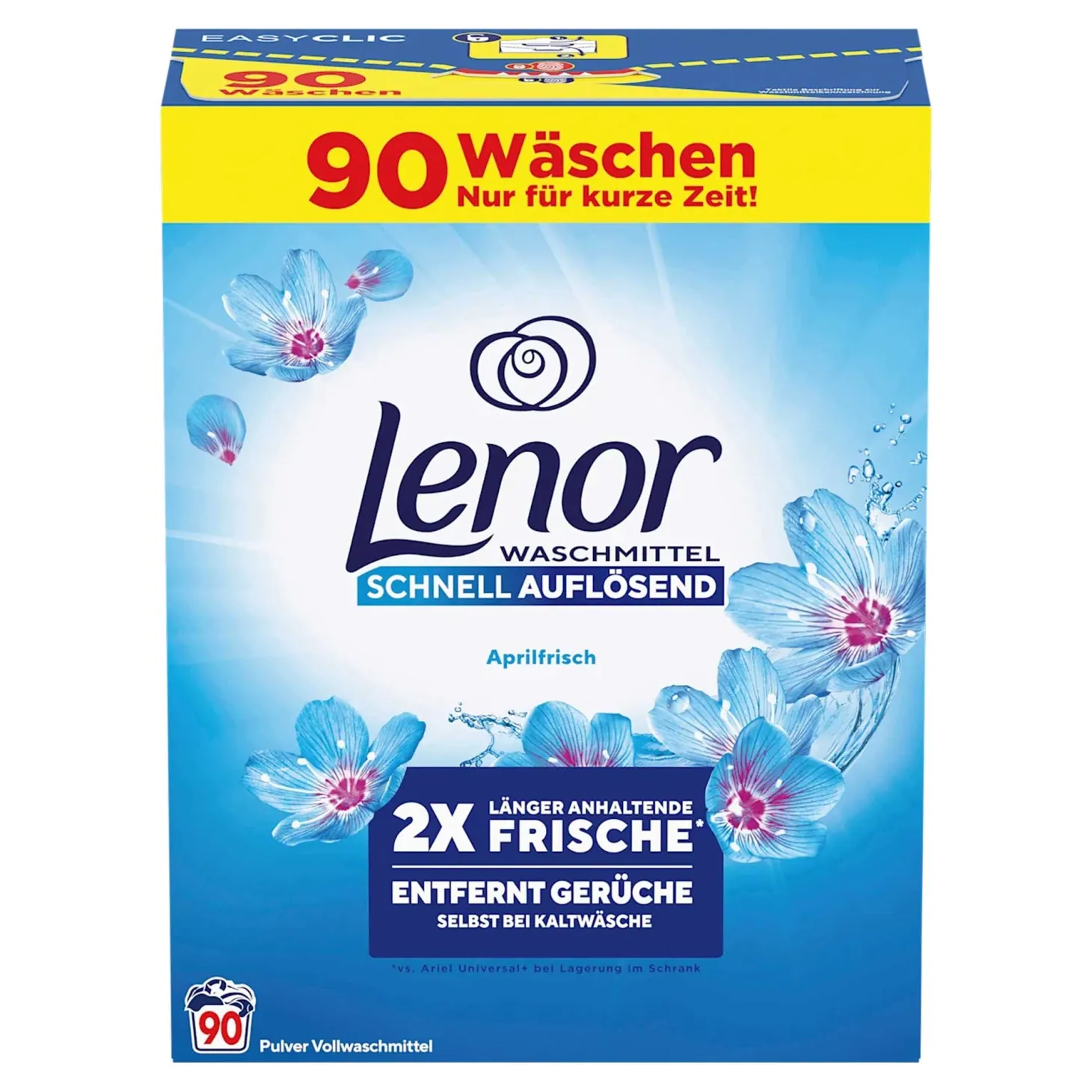 Lenor 2in1 Vollwaschmittel Aprilfrisch Pulver, 90 Wl
