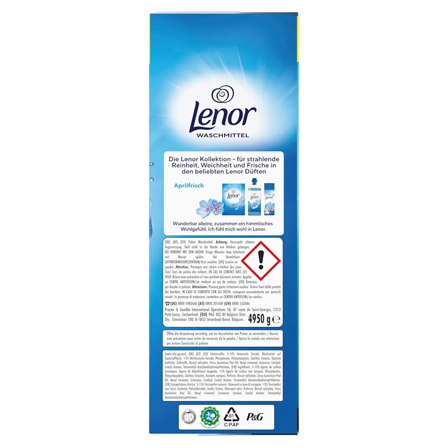 Lenor 2in1 Vollwaschmittel Aprilfrisch Pulver, 90 Wl