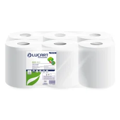 Lucart Eco 450 Industrielle Mehrzwecktücher Putzrollen Midi Innenabrollung, 2-lagig, 18,5 cm breit, 450 Tücher