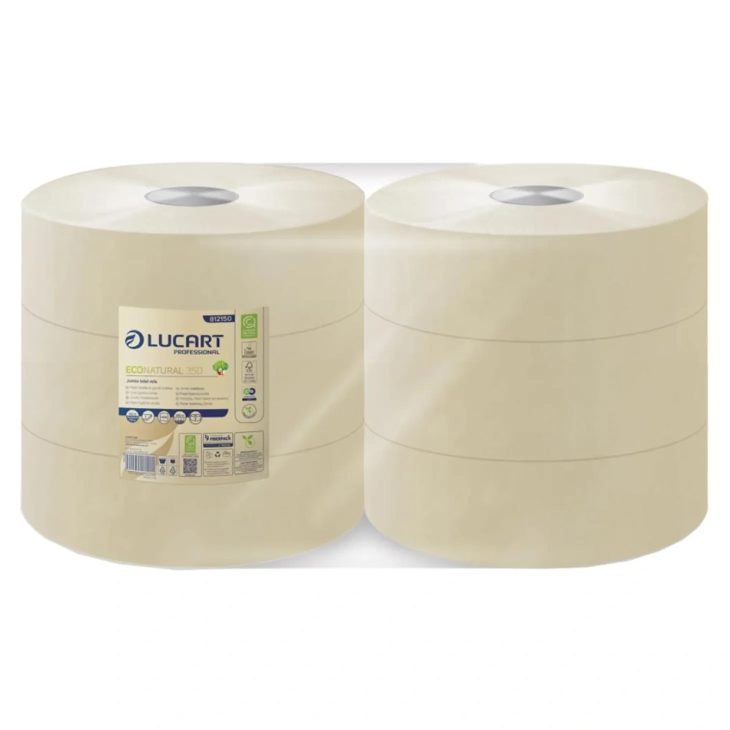 Lucart EcoNatural 350 Toilettenpapier Midi Jumbo havanna 2-lagig, 350 Meter