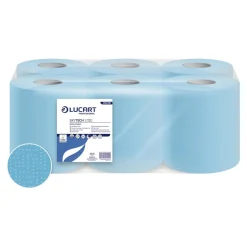 Lucart SkyTech 2.150 Industrielle Mehrzwecktücher Putzrollen Innenabrollung CF blau 2-lagig, 20 cm breit, 429 Tücher
