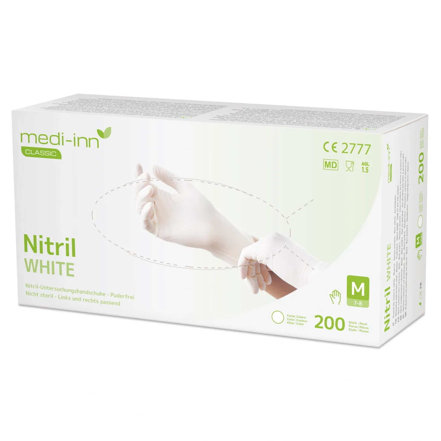 Medi-Inn Einmalhandschuhe Nitril white, puderfrei Big Box VE 2000 Stück