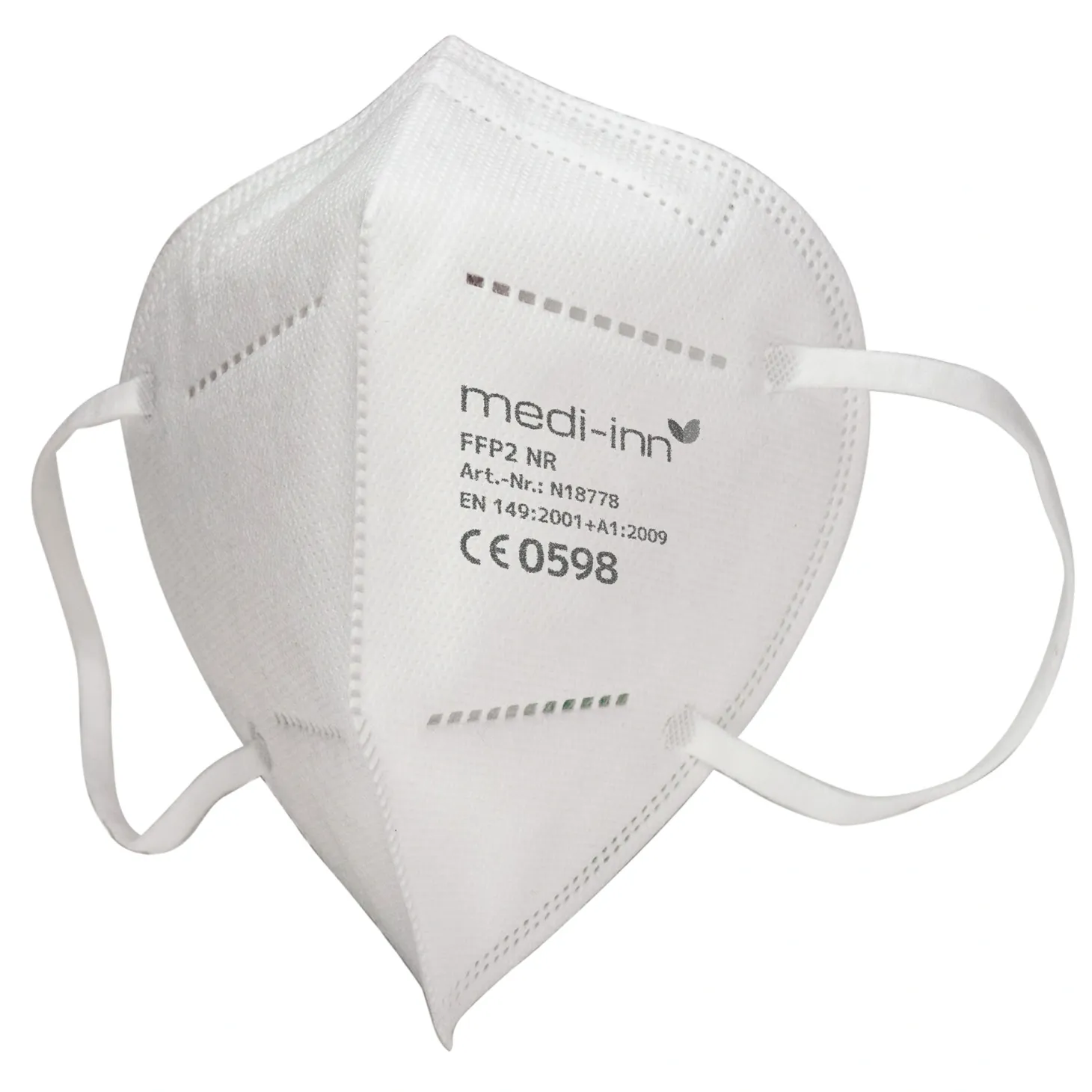 Medi-Inn FFP2 NR Atemschutzmasken ohne Ventil, 4-lagig, CE-Nummer: 0589, weiß