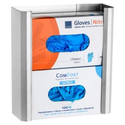 MediQo-line Handschuhspender DUO Edelstahl verstellbar MQDHSDE