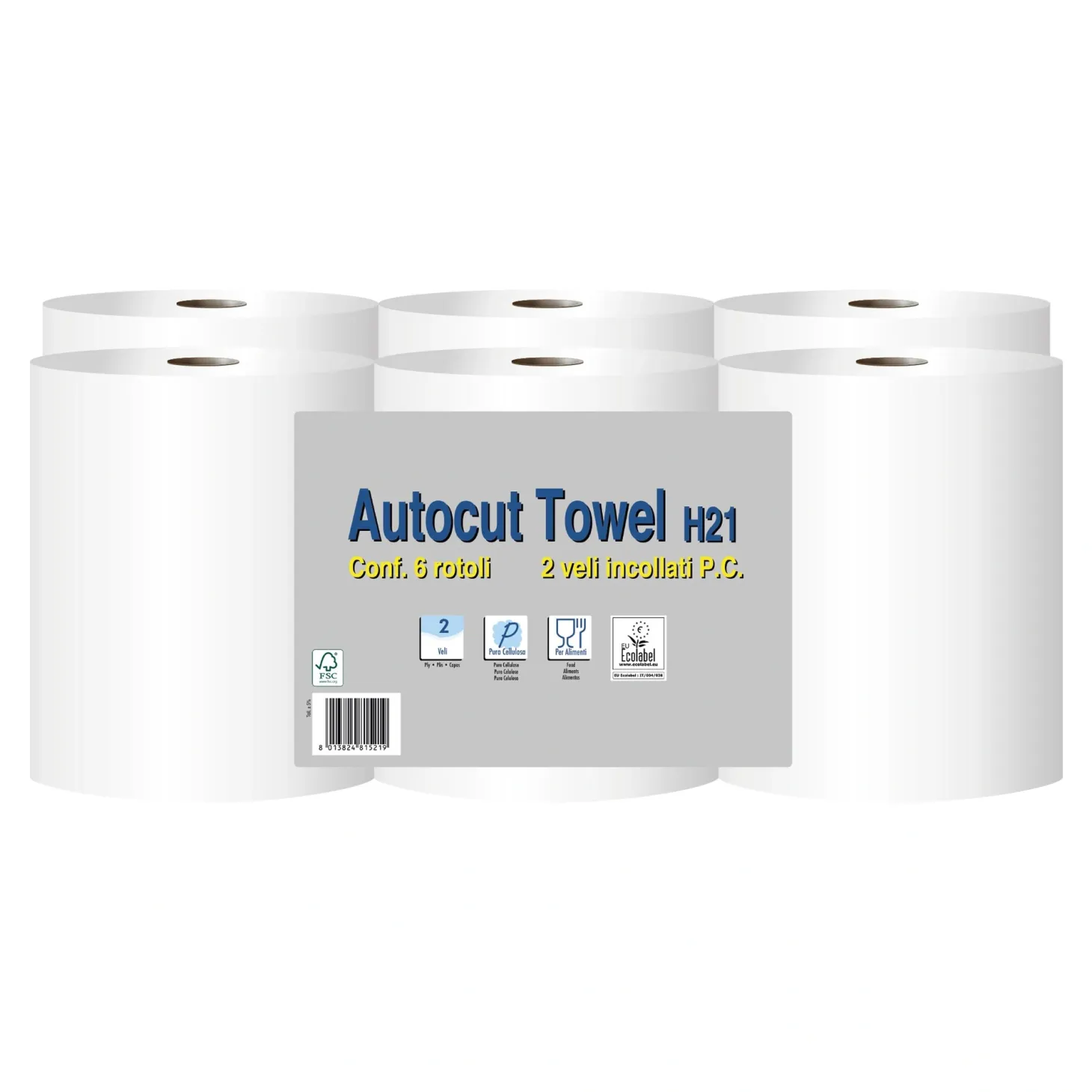 Paperdi Paperblu Autocut H21 Handtuchrolle, 2-lagig, 130 Meter