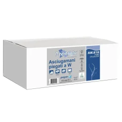 Paperdi Paperblu Falthandtücher W-Falz, 2-lagig, 20,3 x 32 cm, weiß