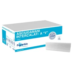 Paperdi Paperblu Falthandtücher V-Falz, 2-lagig, 25 x 21 cm, weiß