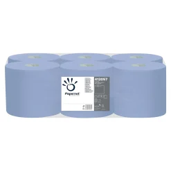 Papernet AutoCut Handtuchrollen, Außenabrollung, 2-lagig, Recycling, blau, 140 Meter, 21 cm breit