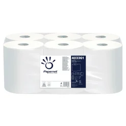 Papernet Autocut Handtuchrolle, Außenabrollung, 2-lagig, Zellstoff, weiß, 140 Meter, 21 cm breit