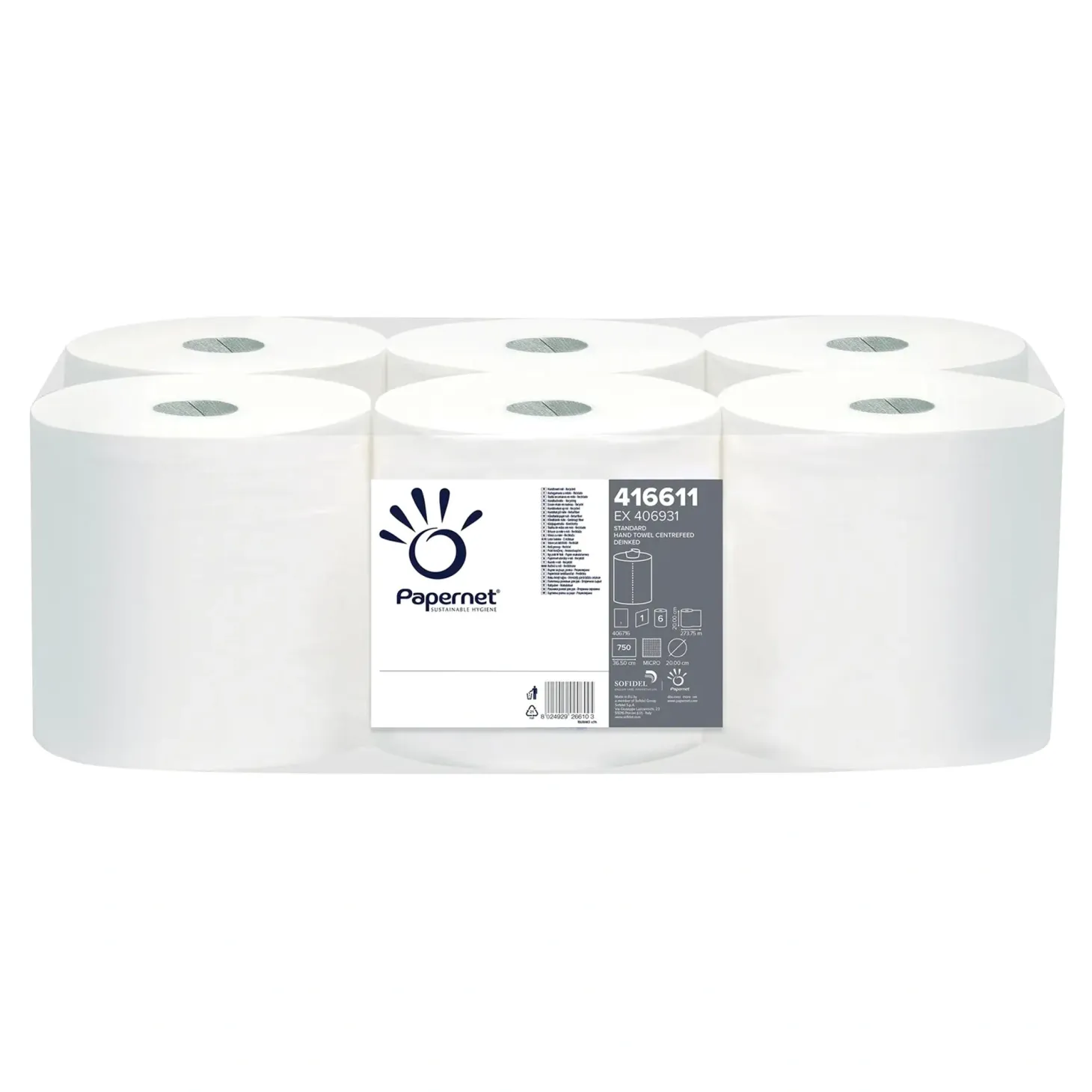 Papernet midi Handtuchrollen Innenabrollung, 1-lagig, Recycling, 274 Meter