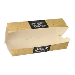 PAPSTAR Baguetteboxen, Pappe "pure" 6,5 cm x 7,5 cm x 21 cm "Good Food"