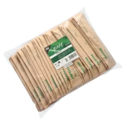 PAPSTAR Bestecksets Holz "pure" : Messer, Gabel, Kaffeelöffel, Serviette in Papierbeutel