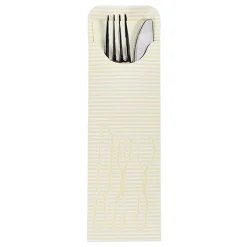 PAPSTAR Bestecktaschen 23,5 cm x 7,3 cm creme inklusive farbiger Bistro Serviette