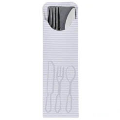PAPSTAR Bestecktaschen 23,5 cm x 7,3 cm grau inklusive farbiger Bistro Serviette