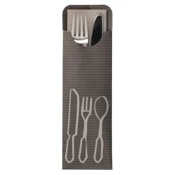 PAPSTAR Bestecktaschen 23,5 cm x 7,3 cm anthrazit inklusive farbiger Bistro Serviette