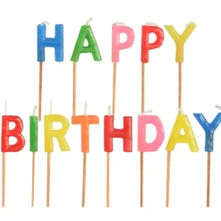 PAPSTAR Buchstabenkerzen-Set 8 cm "Happy Birthday"