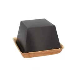 PAPSTAR Burgerboxen Palmblatt eckig 8 cm x 14 cm x 14 cm , klein mit separatem Deckel