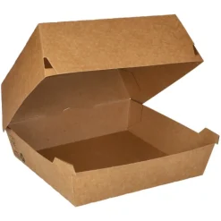 PAPSTAR Burgerboxen, Pappe 9 cm x 18,5 cm x 18,5 cm braun 
