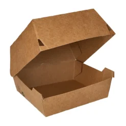 PAPSTAR Burgerboxen, Pappe 7 cm x 12,5 cm x 12,5 cm braun 
