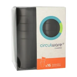 PAPSTAR "Circulware by Haval" Mehrweg-Trinkbecher PP rund 0,4 l Ø 8 cm, 13 cm schwarz