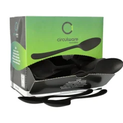 PAPSTAR "Circulware by Haval" Mehrweg-Löffel PP-MF 19 cm schwarz "Gaia" extra stabil, in Spenderbox