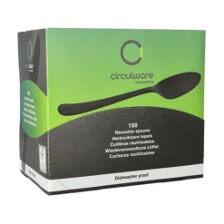 PAPSTAR "Circulware by Haval" Mehrweg-Löffel PP-MF 19 cm schwarz "Gaia" extra stabil, in Spenderbox