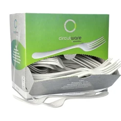 PAPSTAR "Circulware by Haval" Mehrweg-Gabeln PP-MF 19 cm weiß "Gaia" extra stabil, in Spenderbox