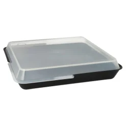 PAPSTAR "Circulware" Mehrweg-Schalen Mix & Match eckig, 3-geteilt, 23,4 x 23,4 cm schwarz, 4 x 12 Stück